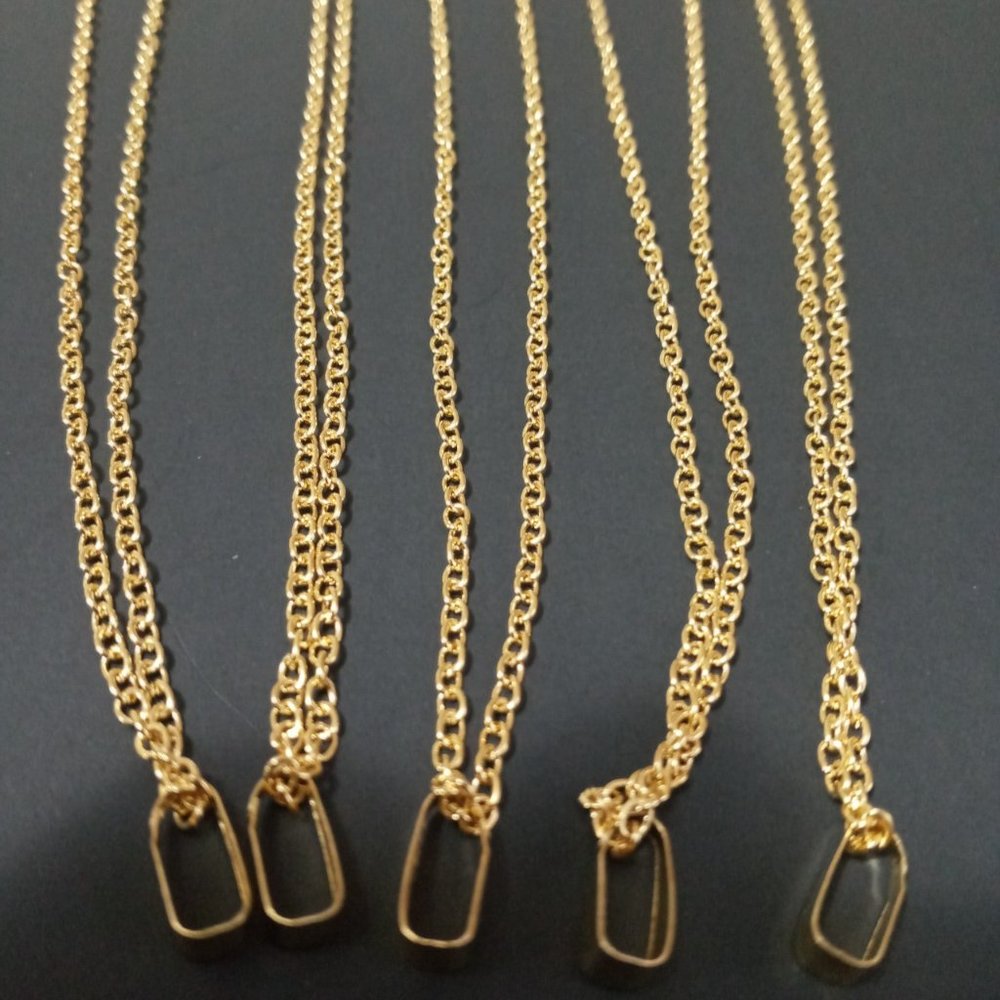New Hot Chain 24" Gold Plated Pendant Set 5 Clips - Picture 3 of 4